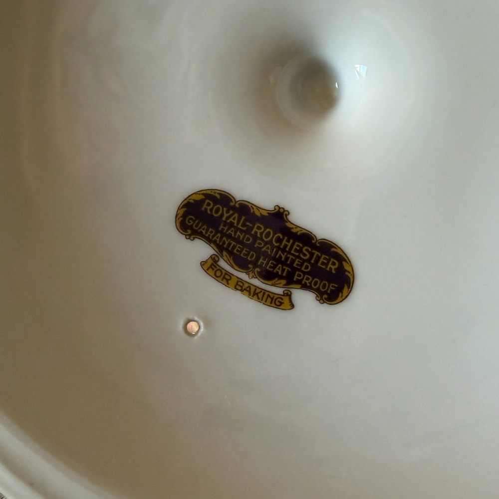 Royal Rochester iridescent lusterware casserole dish w lid & stand hand painted - Picture 3 of 7
